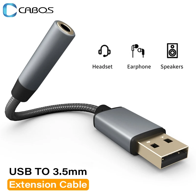 Usb Naar 3.5Mm Adapter Usb Overdracht Geluidskaart Aux Hifi Audio Verlengkabel 3.5Mm Jack Voor Pc Luidspreker Koptelefoon Adapter