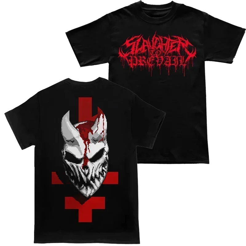 

Россия Rock Heavy Mental SLAUGHTER TO PREVAIL хлопковая футболка мужская с рисунком Harajuku Fashion