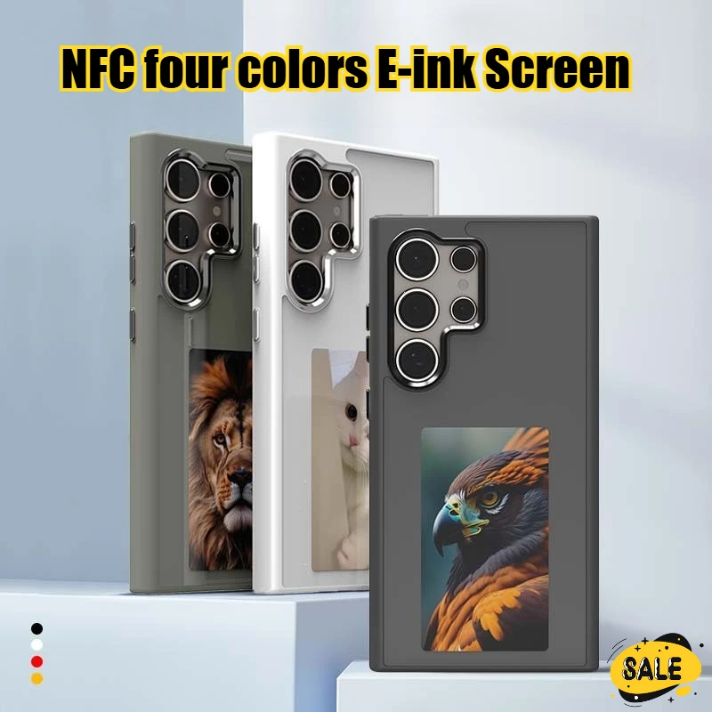 

DIY E-ink Screen NFC Four Colors AI Phone Case for Samsung Galaxy S24 S23Ultra DIY Photo Anime Characters Protector Cover