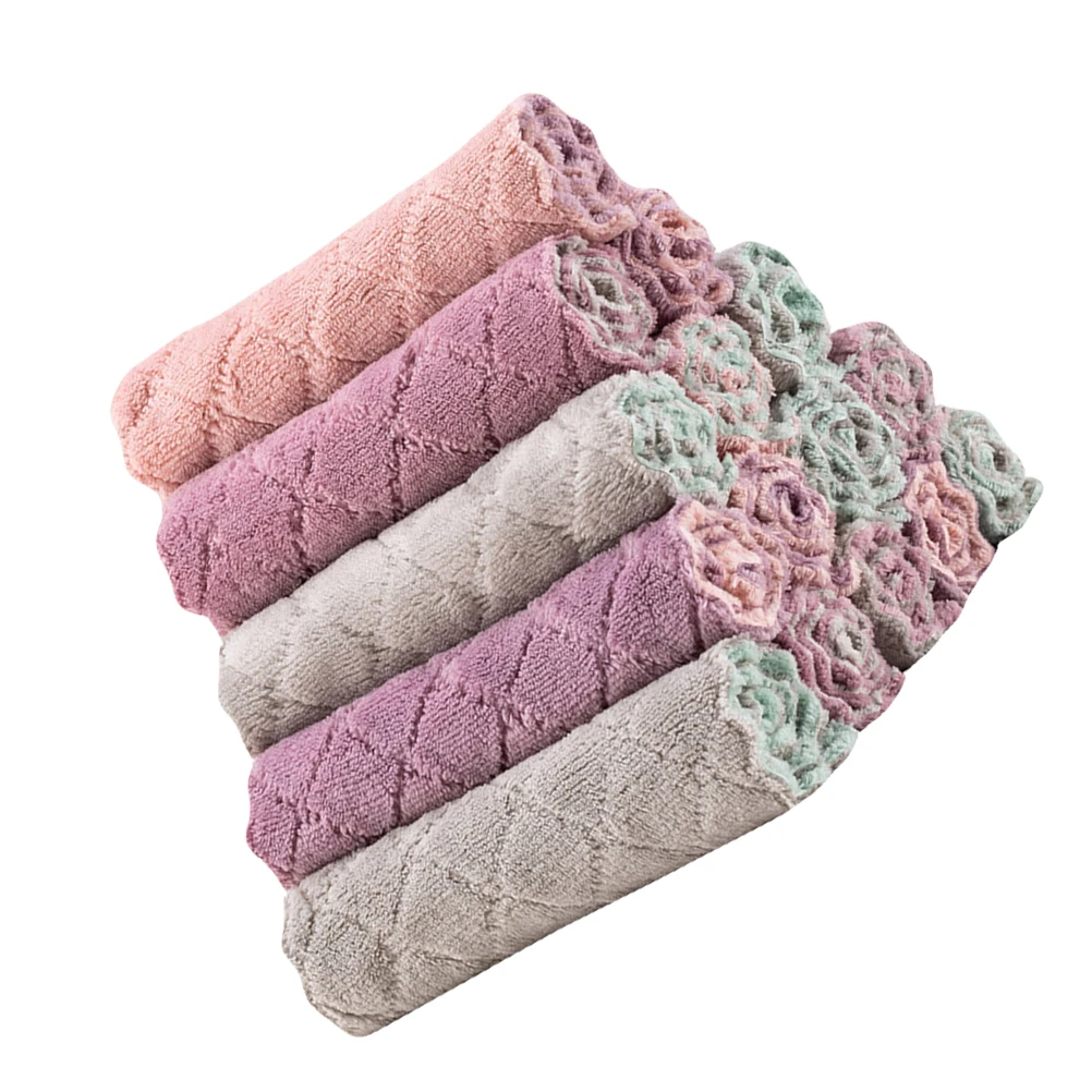 

15pcs Kitchen Washing Towel Double Sided Absorbent Dish Cloth For Home Kitchen Cleaning Scrub Wipe Rags Microfiber Towels