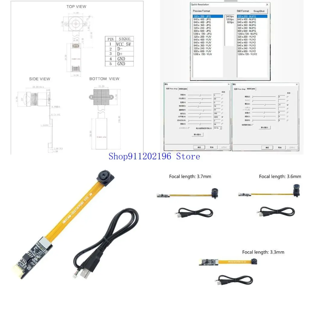

P82A Professional USB Camera Module for High Speed Code Recognition 100W Pixel