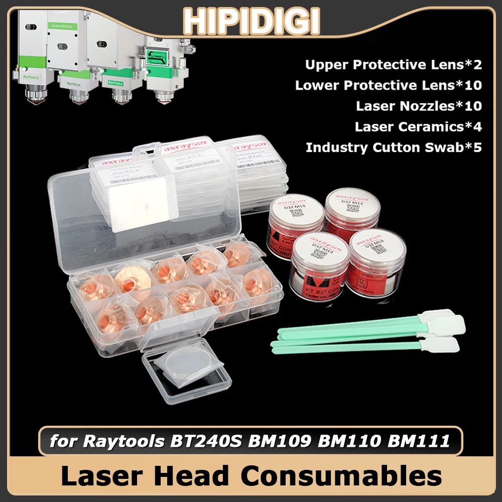 

Laser Nozzle D32 Protective Windows 27.9x4.1 Ceramic Holder D32 Cotton Swab for Raytools BT240S BM109 BM110 BM111 Cutting Head