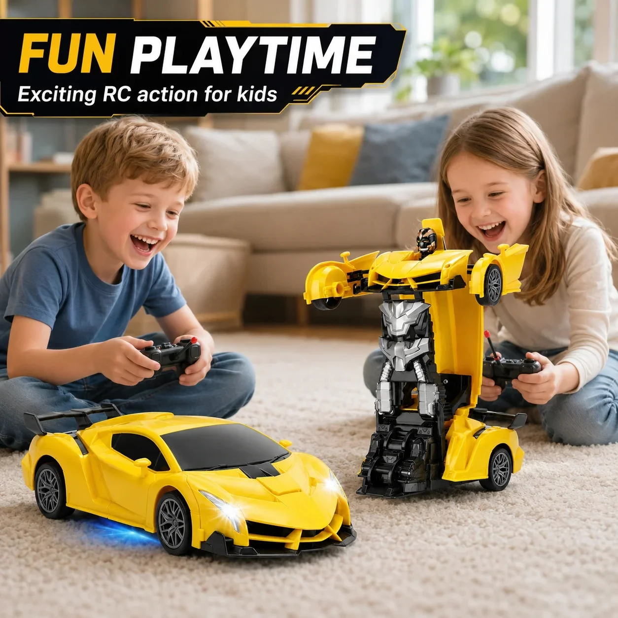 

2-in-1 RC Car Robot Remote Control Transforming Toy Vehicle Deformation Racing Model Automatic Conversion Kids Boys Gifts