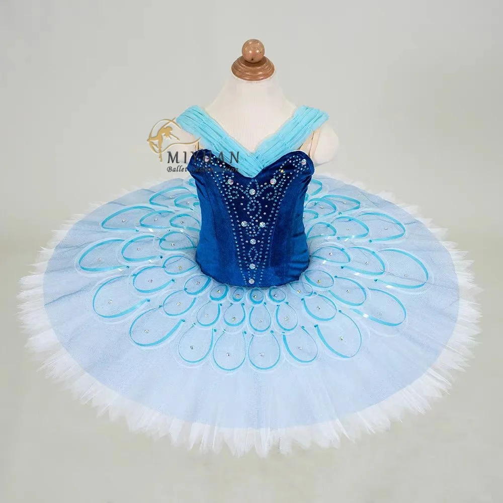 High-end custom children adult blue bird variations ballet tutu dress competition special costume