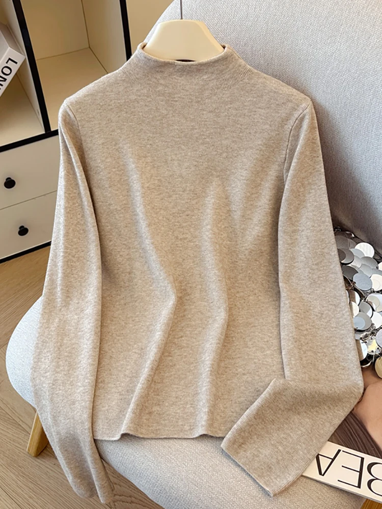 

Рекомендуемая самозакупка Long Sve Трикотажная основа irt Женский весенне-осенний новый простой верхний внутренний свитер с воротником-стойкой