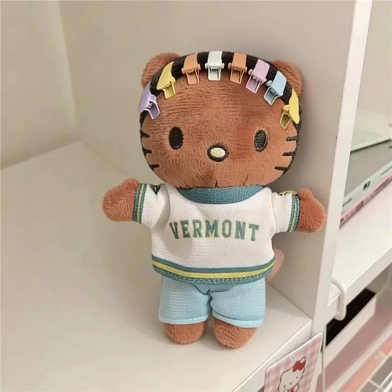 

Милый модный черный плюшевый брелок Hello Kitty с заколкой для волос, подвеска для сумки, мягкая игрушка в виде черной кошки-хитчера для стильных девушек