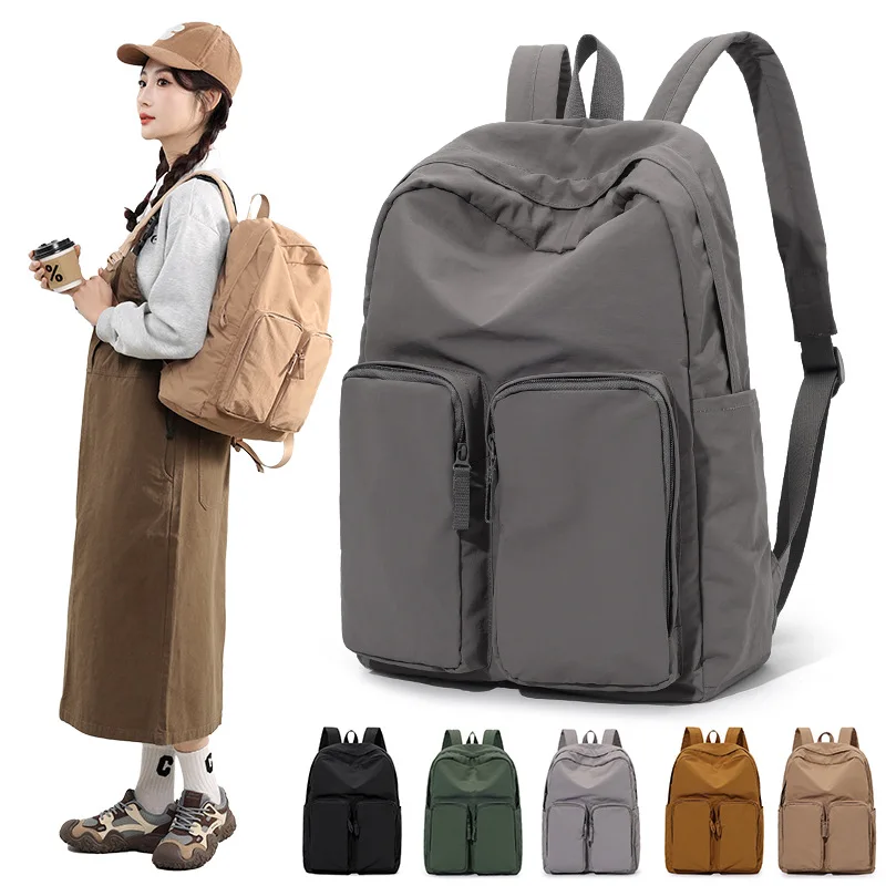 

Новый легкий дорожный рюкзак, мужской рюкзак с двойным карманом, большой вместительный школьный рюкзак для студентов, универсальный женский рюкзак