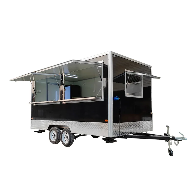 Towable Trailer Double Axles 4 Wheels Custom Food Trailer