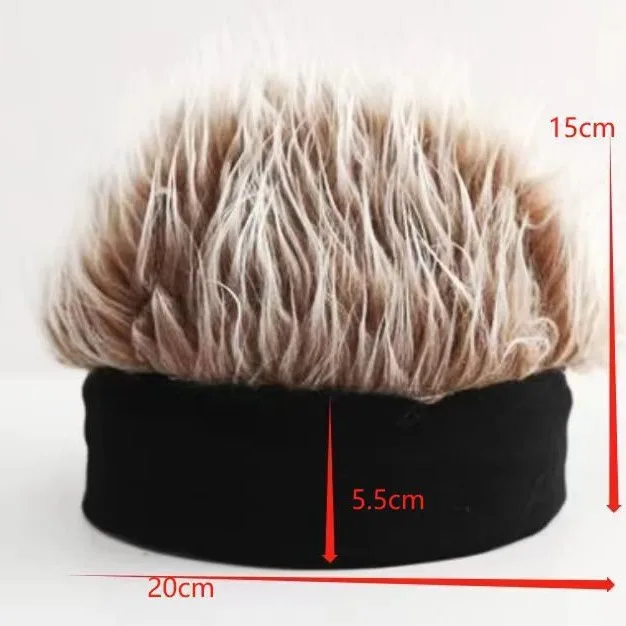 Wig hat male landlord hat Korean style plush retro street spoof hat