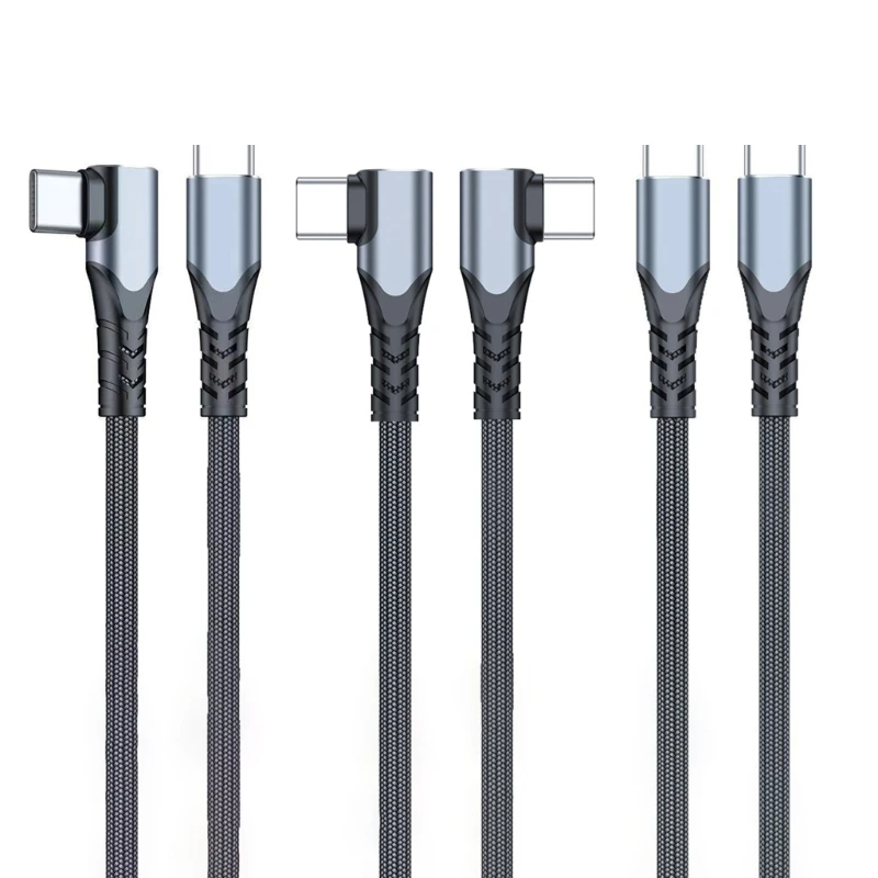 

F42D 100W Тип C USB C Кабель быстрого зарядки для телефона 90 -градусный кабель передачи данных с прямым углом.