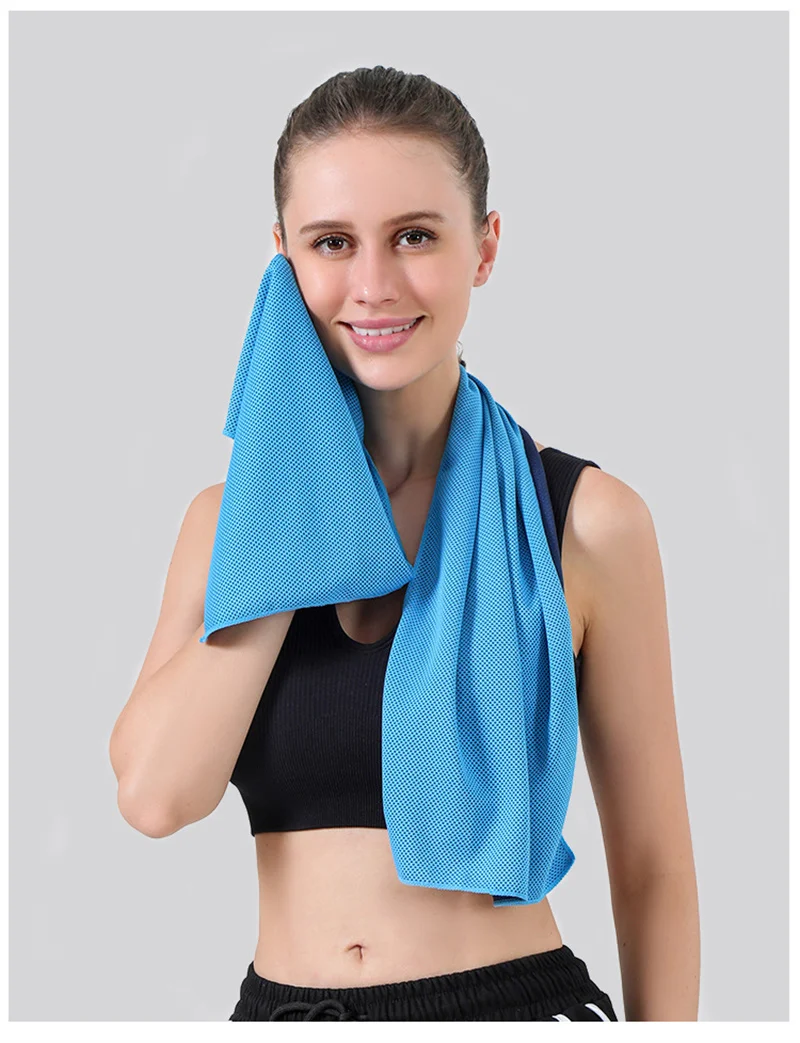 Portable Mini Silica Gel Set Cold Towel Fitness Running 100% Polyester Fiber Outdoor Cooling Cool Towel Speed Dry Towel