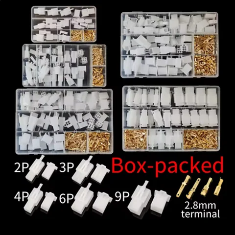 자동차 오토바이 전기 커넥터: 2.8mm, 2, 3, 4, 6, 9 핀 와이어 터미널 후크, 암수 터미널 모듬 키트