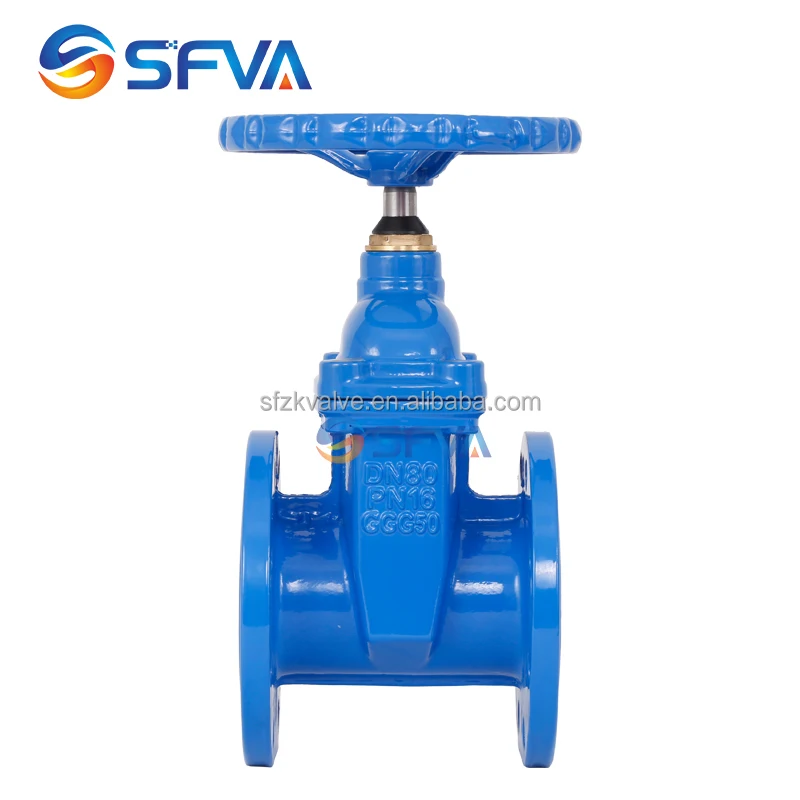 SFVA BRAND Good Quality DIN F4 CAST IRON GGG50 DN100 ductile iron resilient seat gate valve