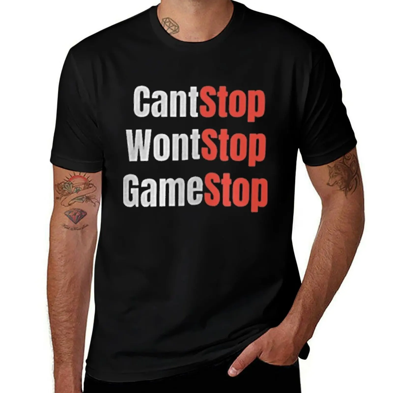 Can't Stop Wontstop Gamestop T-Shirt Basic Short Sleeve Cotton Blend T-Shirt