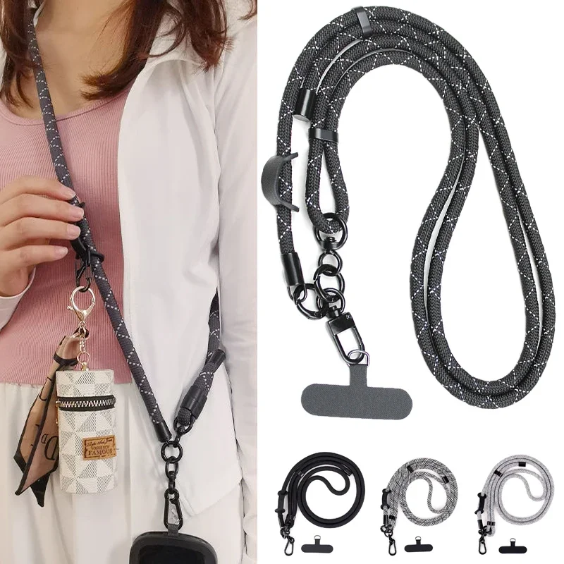 10MM Length Phone Lanyard Adjustable Detachable Neck Cord Outdoor Universal Crossbody Strap Card Clip for Mobile Phone Case