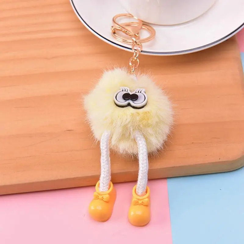 Plush Keychain For Backpack Keyring Accessories Backpack Keychain Cute Doll Cartoon Figure Fluffy Plush Decorative Keyring