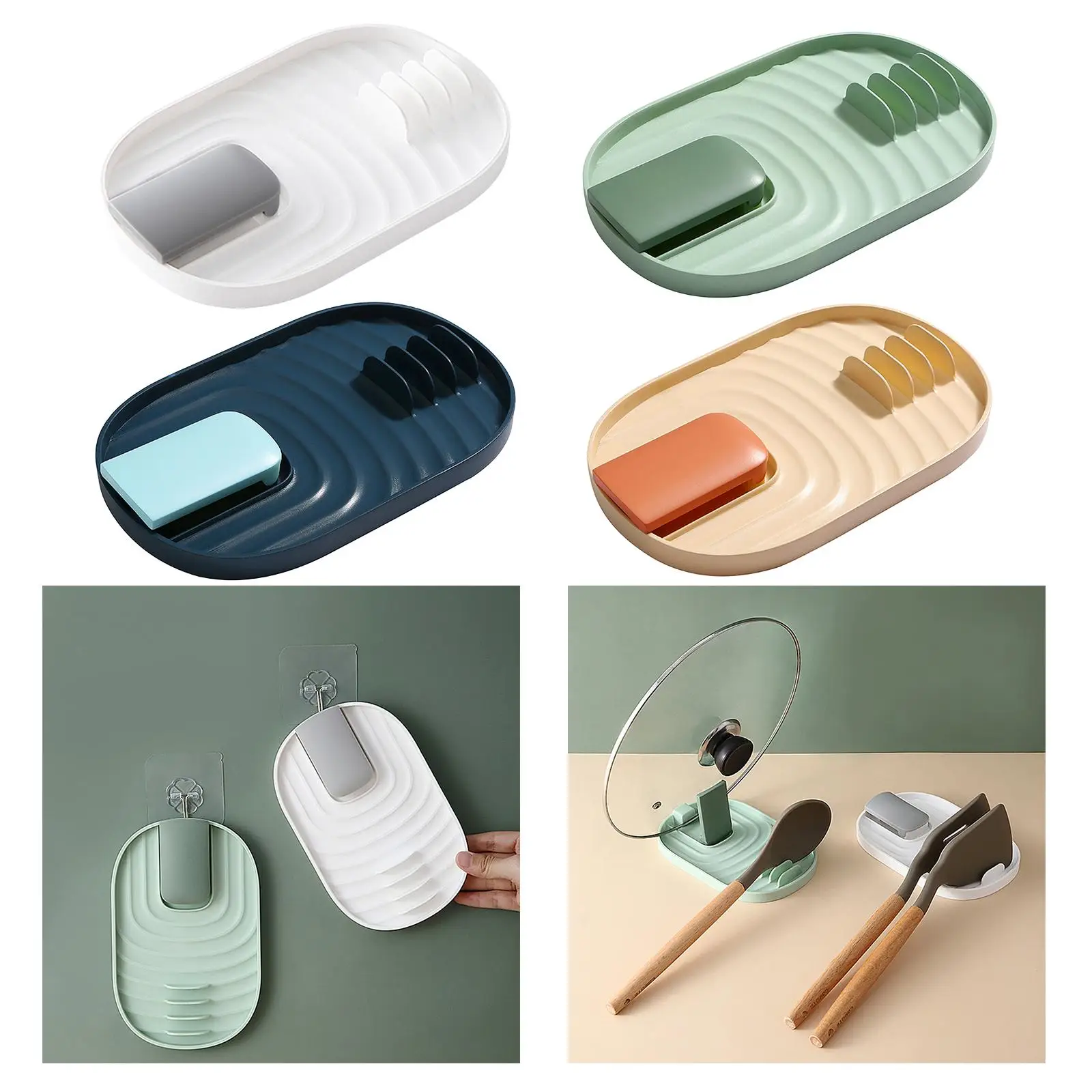 

Utensil Rest Drip Pad for Multiple Utensils, Heat-Resistant, Spoon Rest & Spoon