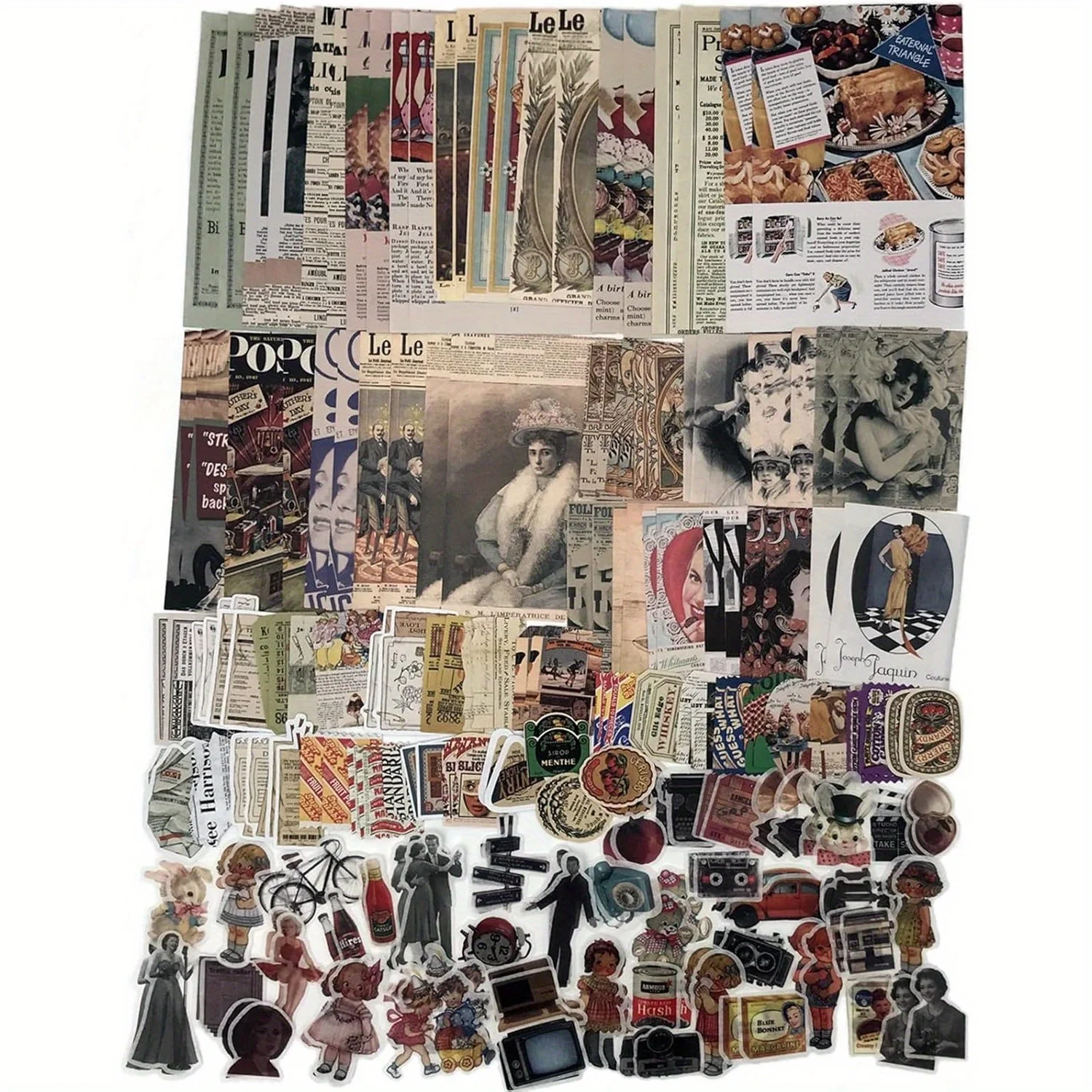 

200pcs Scrapbooking Supplies Kit for Journaling, Bullet Journals Junk Journal Planners Aesthetic Cottagecore Room Decor Wall Art Collage Album