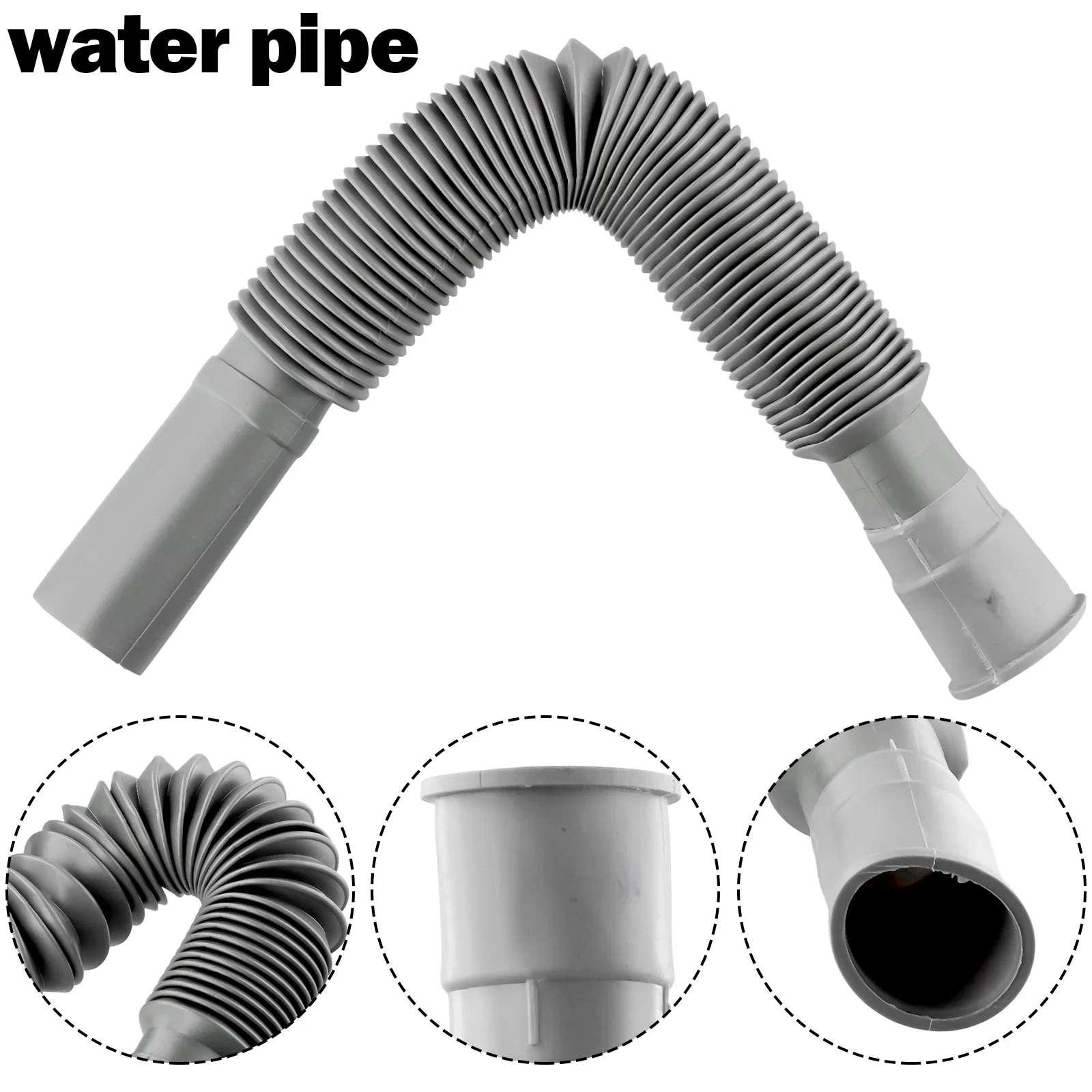 Gray Water Drain Mangueira Tubo, bacia coador, pia extensão, casa lavatório, banheiro universal, tubulação de plástico, 80cm