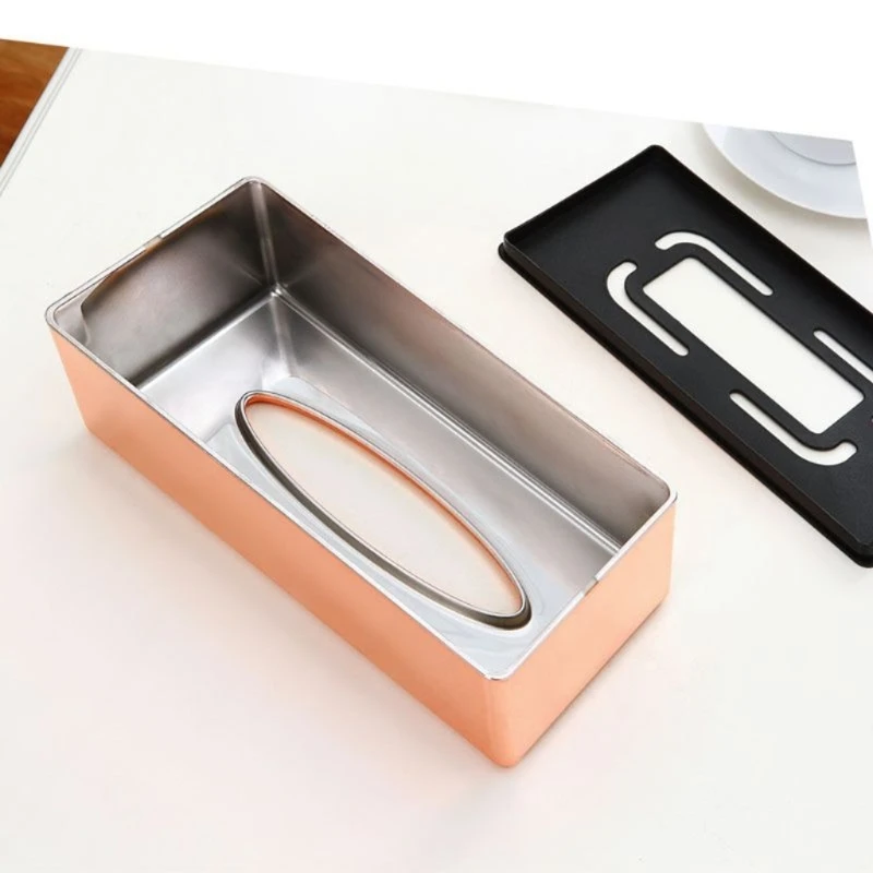 

Elegant Rose Gold Rectangle Napkin Paper Rack Tissue Box Towel Napkin Container