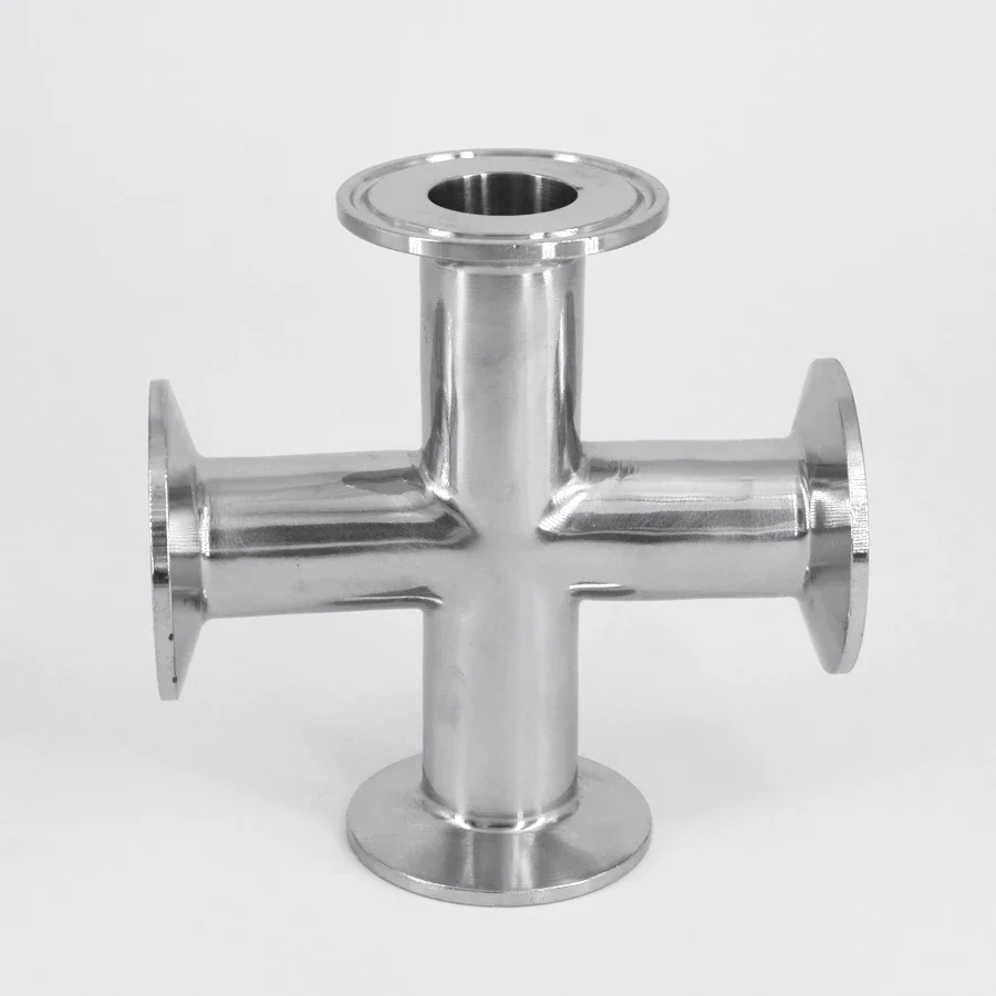 

3/4" 19mm Pipe OD x 1.5" Tri Clamp Cross 4 Ways Splitter SUS 304 Stainless Sanitary Fitting Homebrew Beer Wine