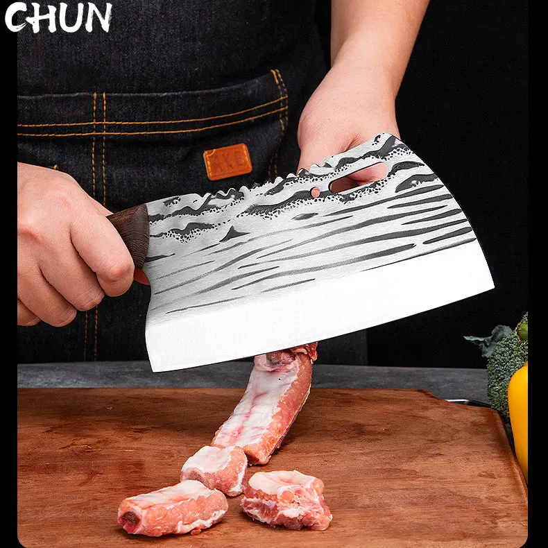 

Dual Purpose Cleaver Knife Handmade Forging Slicing Chopping Knife 4Cr14 Cooking Chef Knife Kitchen Tools Household Cultery