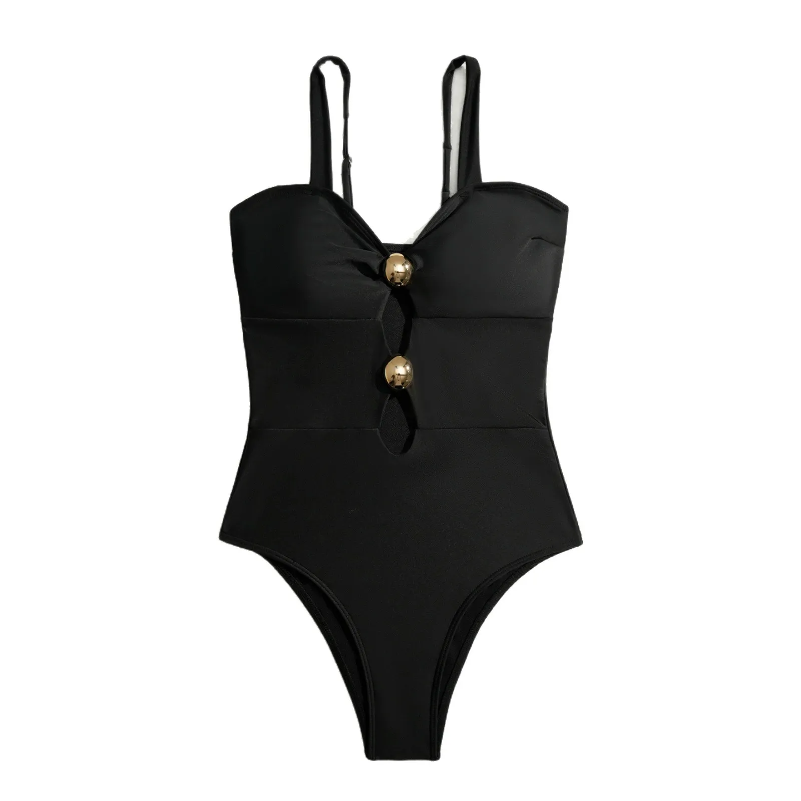 

Сексуальный цельный купальник с металлической цепочкой, купальный костюм с вырезом, модный шикарный цельный купальник, пляжное боди с высокими штанинами