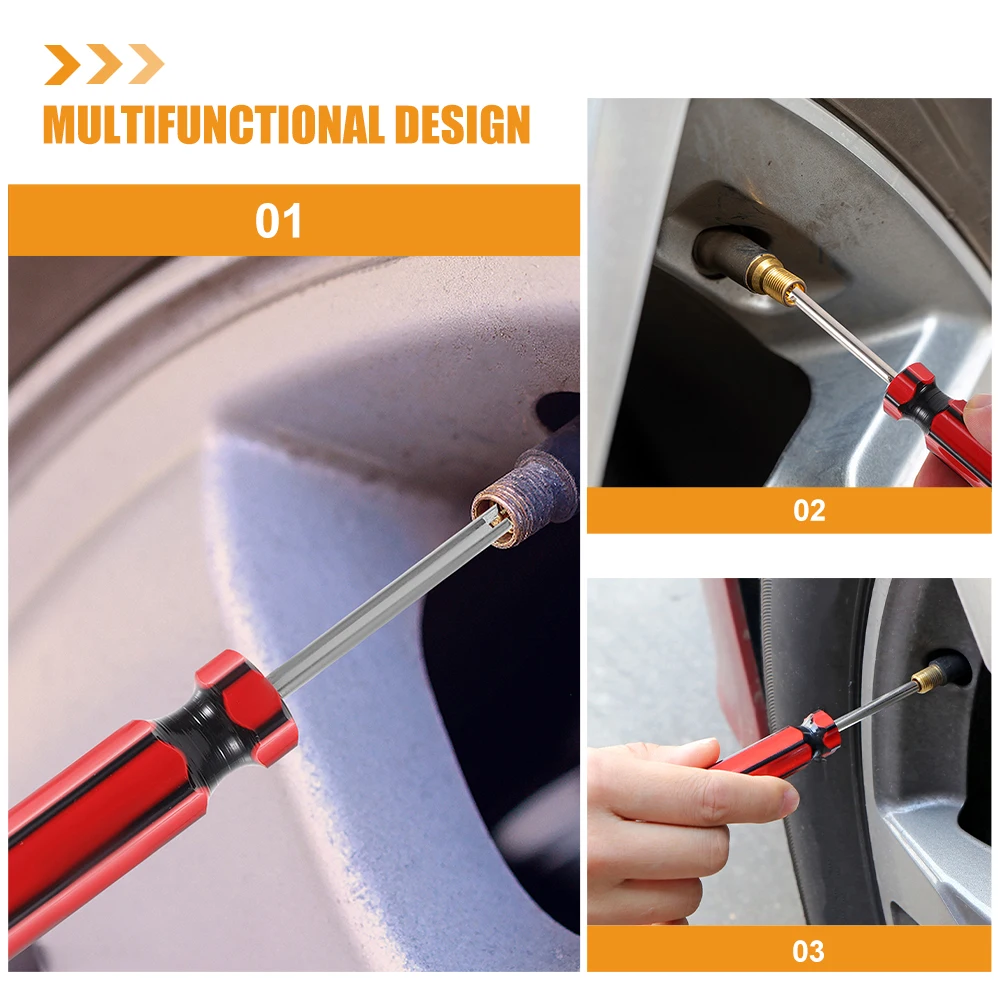 

6Pcs Valve Stem Core Removal Tool Strong Reliable Car Install Tool for Efficient Tire Valve Mouth Service Repair Job