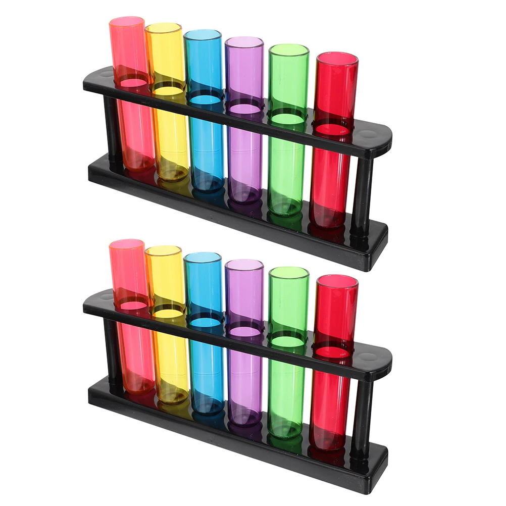 

2 set 2 Sets Plastic Test Tubes Transparent Science Experiment Tubes For Kids Multipurpose Liquid Storage Educational
