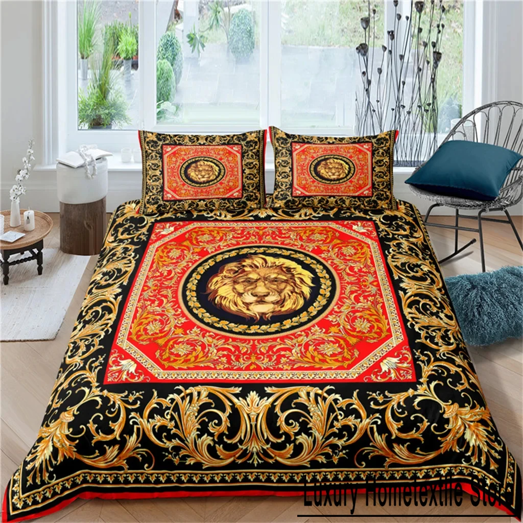 Luxury Black Gold 3Pcs Geometric Queen King Full Size Duvet Cover Bedding Linen Set 2 Seater Bedspread 200x200 240x220 150x200