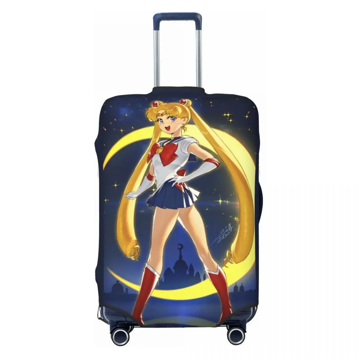 S-Sailor M-Moon Anime Suitcase Cover Flight Travel Practical Luggage Supplies Protector