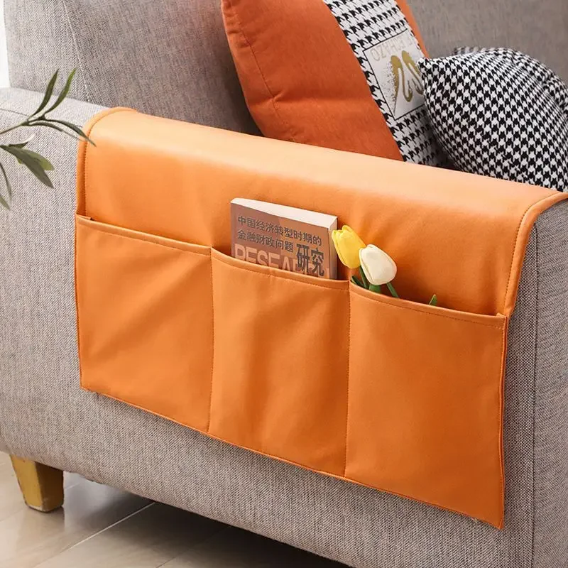 Organizador de almacenamiento, bolsa colgante antideslizante para mesita de noche, sofá lateral, soporte para cama, tecnología, bolsillos de tela