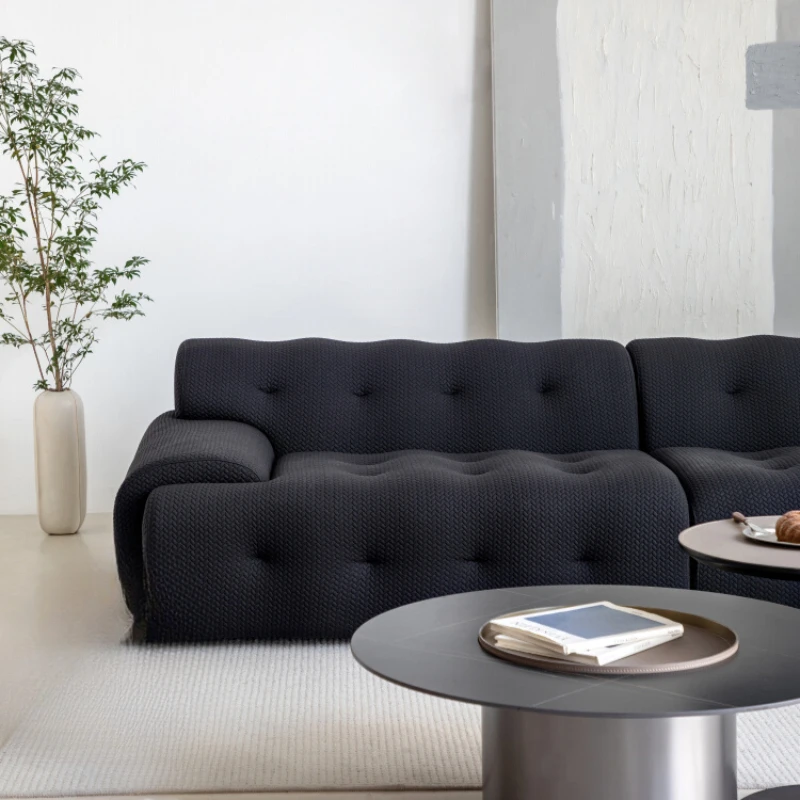 

Black minimalist sofa, living room fabric, straight row internet celebrity Rockberg sofa, biscuit sofa