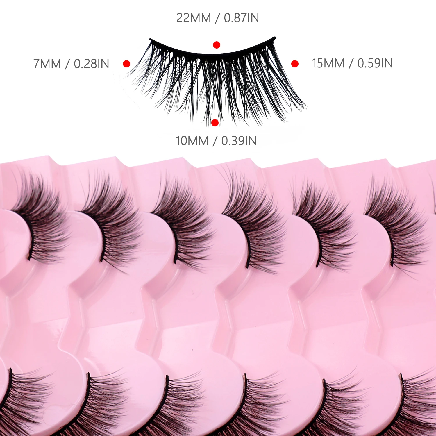 7 Pairs Of 3D Cross Natural Fluffy False Eyelashes, Soft And Lightweight Faux Mink Eyelashes