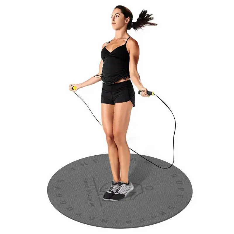 Jump Rope Mat 6MM 8MM TPE High-Density Round Skipping Rope Matshock Absorption Silent Yoga Mat For Floor Jump Roping