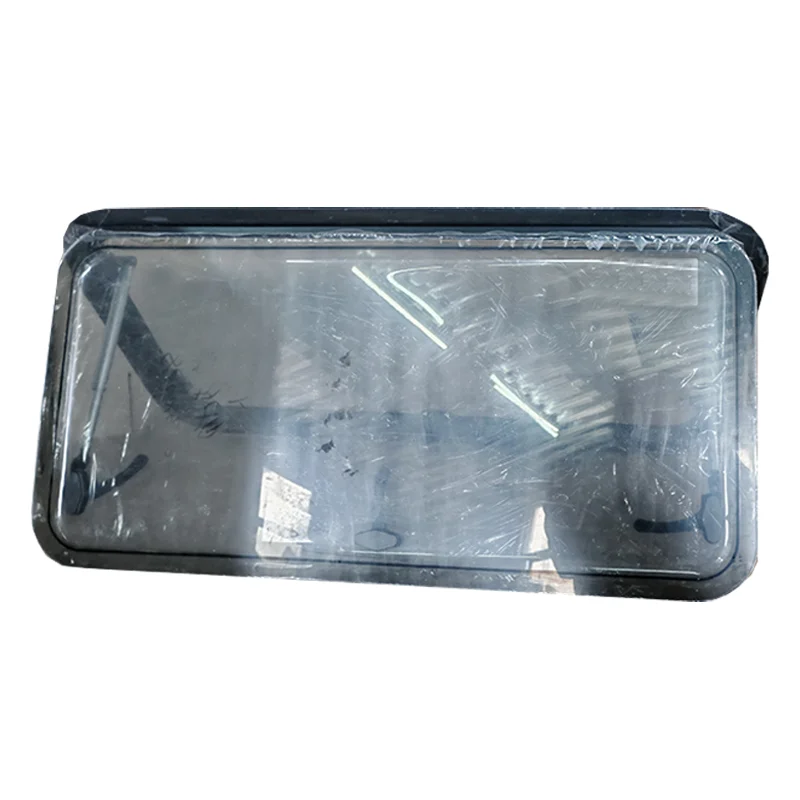 RV Caravan Window Factory 800x400mm Curved Windows With Pleated Blind Strong Aluminum Alloy Camper Window For Wall Radius R5000