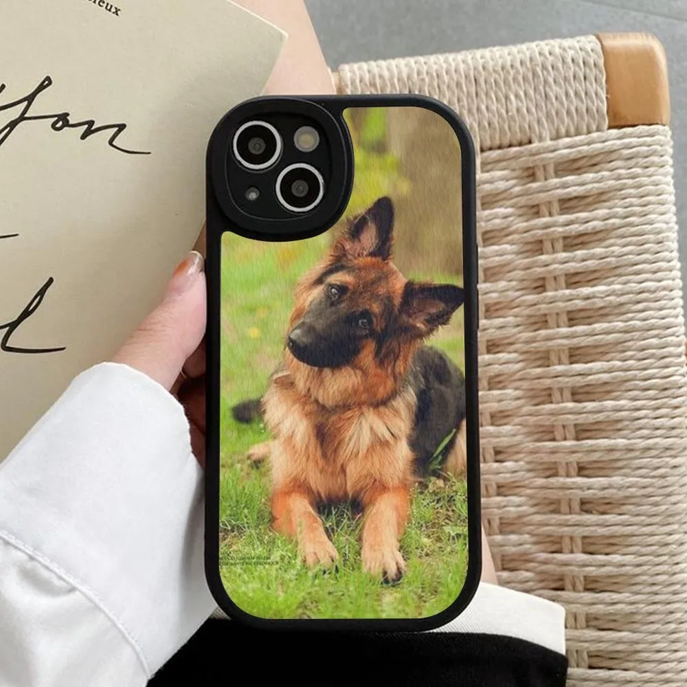 German Shepherd Dog Funny Phone Case Hard Leather For IPhone 14 13 12 Mini 11 14 Pro Max Xs X Xr 7 8 Plus Fundas