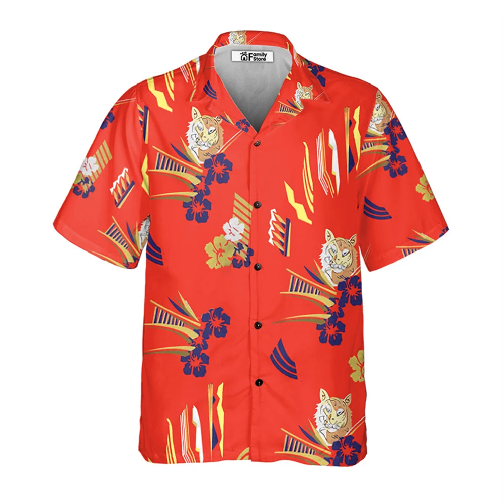 Awaii-Camiseta divertida para hombre con estampado 3D, Tops de playa hawaianos holgados, pantalón corto informal, blusa con solapa de manga, ropa de calle para hombre