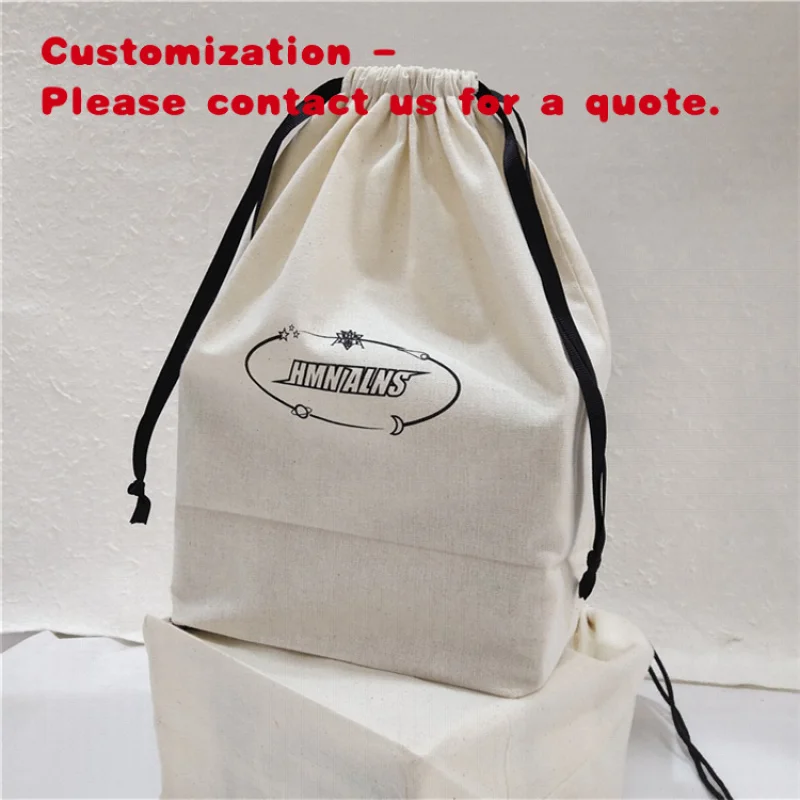 

custom.Custom Eco Friendly Design Cloth Pouches Beige Color Cotton Pouch 6oz Thickness Square Botton With Polyester Double Strin