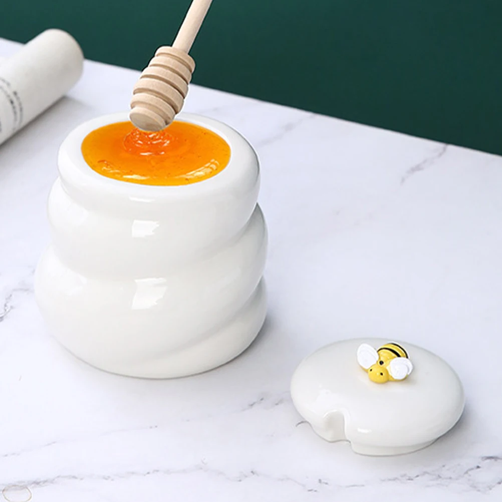 

Pot Jar Kitchen Honey Storage Jar Storage Dispenser Container Kitchen Syrup Canister Tea Practical Small