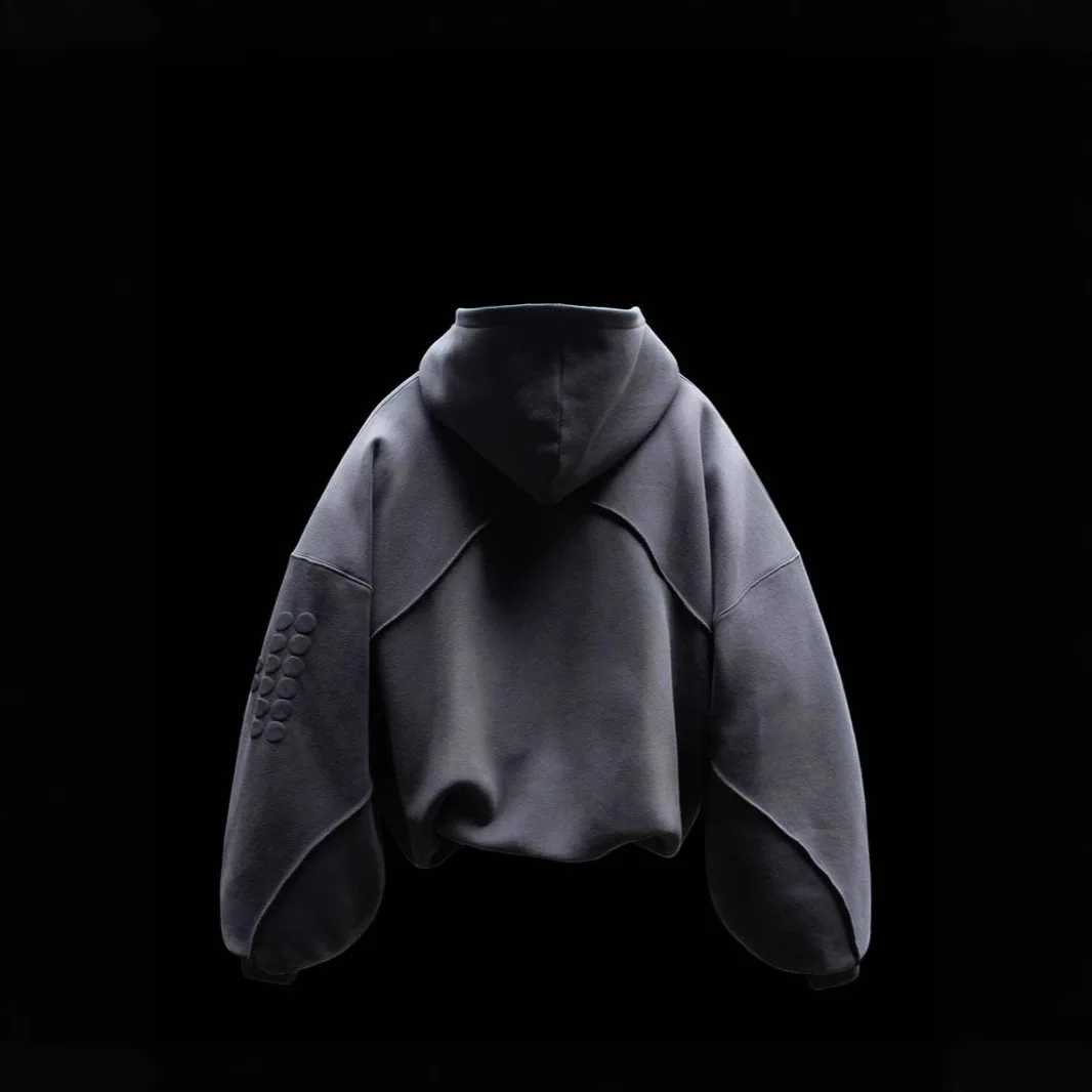 Street Style Color Block Patchwork Hoodie Trendy Brand Casual Design Letter Foam Print Pullover