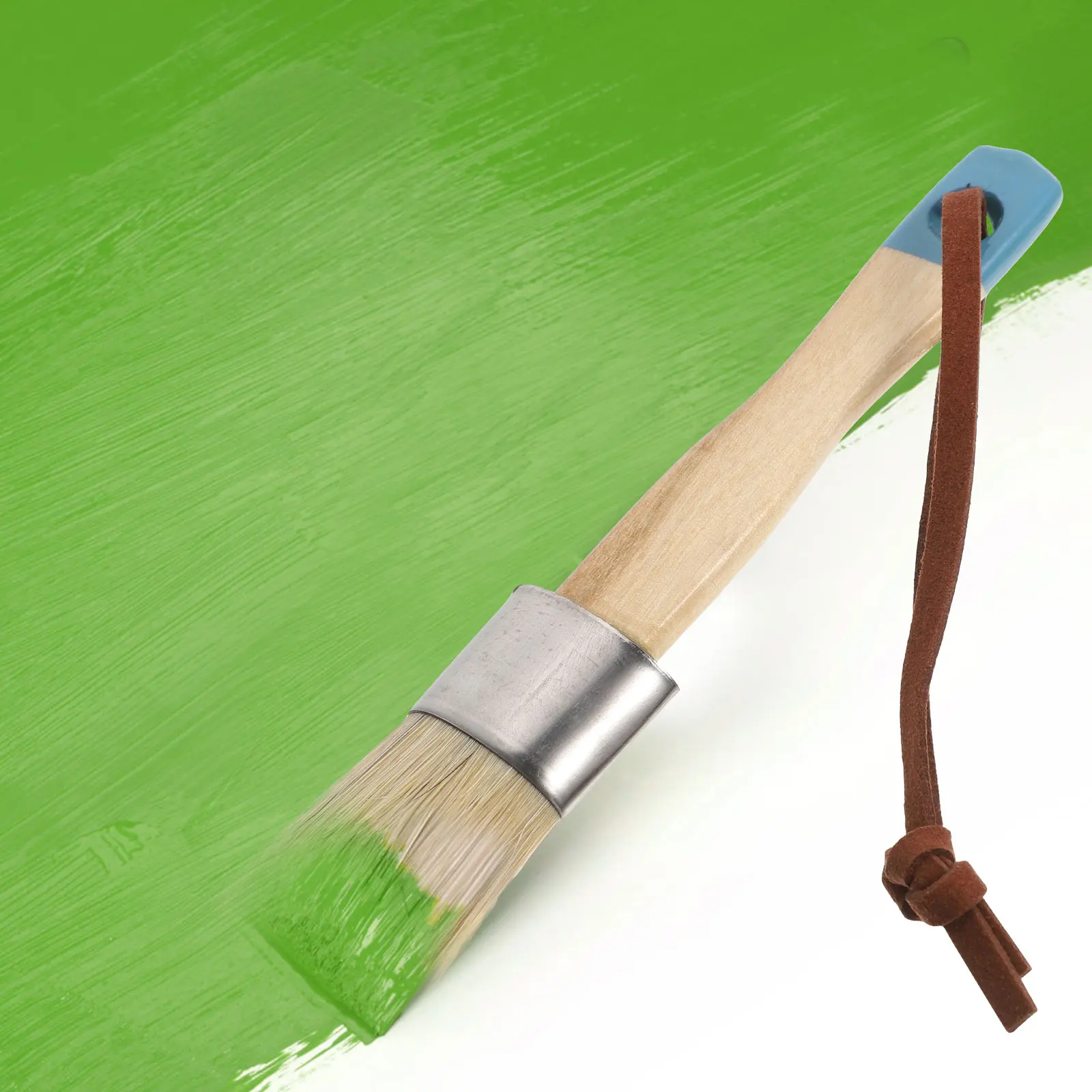 

2 Pcs Paint Brushes Round Head Painting Oil Wax Small Paintbrush Furniture Wooden Convenient