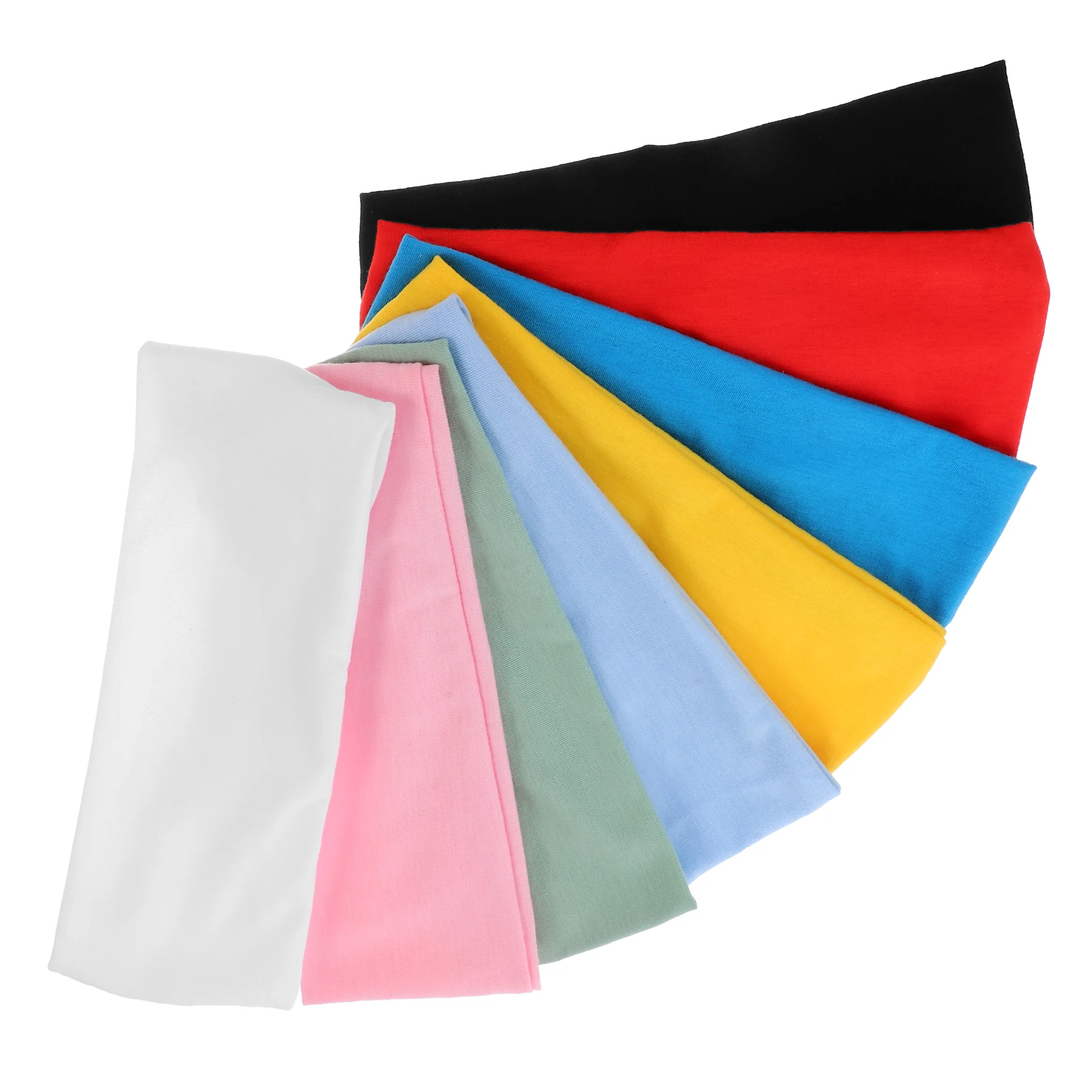 

8pcs Yoga Sweatbands Breathable Cotton Workout Headbands for Women Absorbent Fitness Accessories Wide Elastic Edge