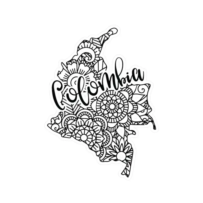 Colombia Boho Mandala Outline PVC Vinyl Sticker For Car Bumper And Rear Window Decorative Graphic Design Decal view 5