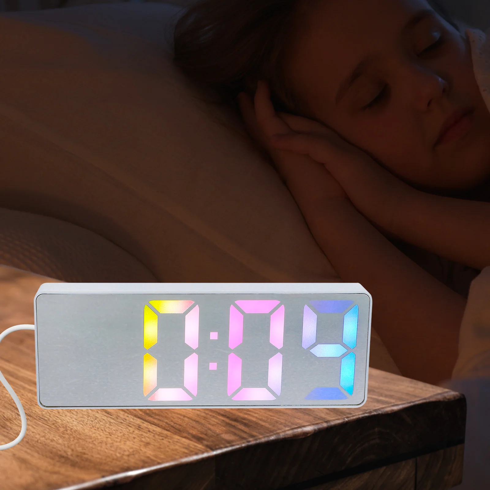 

Digital Alarm Clock With Large Led Display For Bedroom Desktop Table Electric Clock Home Decor Stable Base