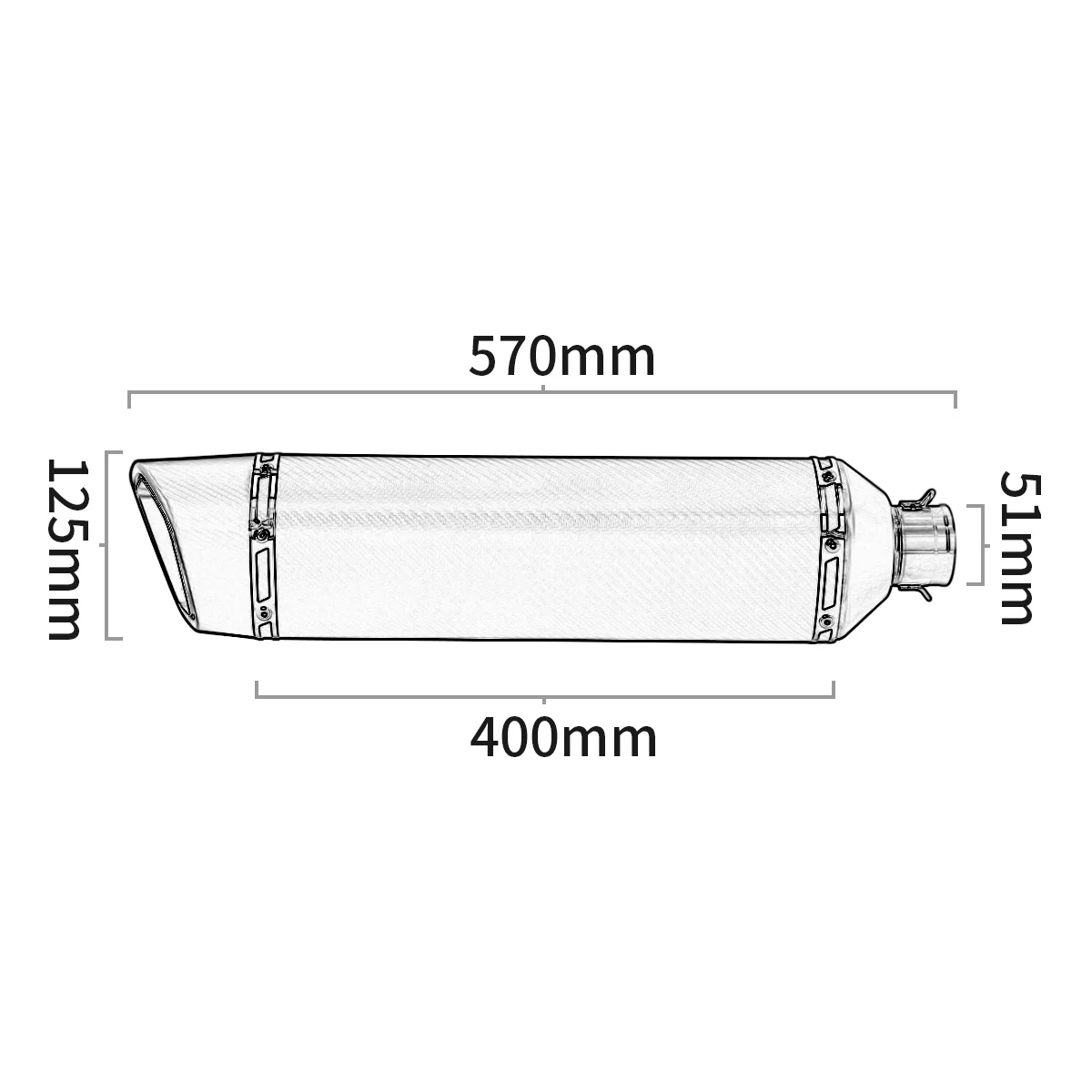 Pro benelli trk 502X 2020-2021 kolíček na motocykl výfukového systém 51mm uhlík vlákno uniknout odnímatelný DB vrah mid obvázat dýmka