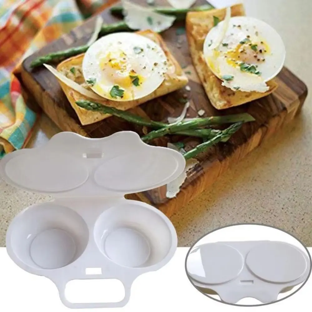 Food Grades Plastic Microwave Egg Cooker Kitchen Cooking Mold Heat Resistant Egg Steamer Simple Easy To Clean Steamed Egg Box