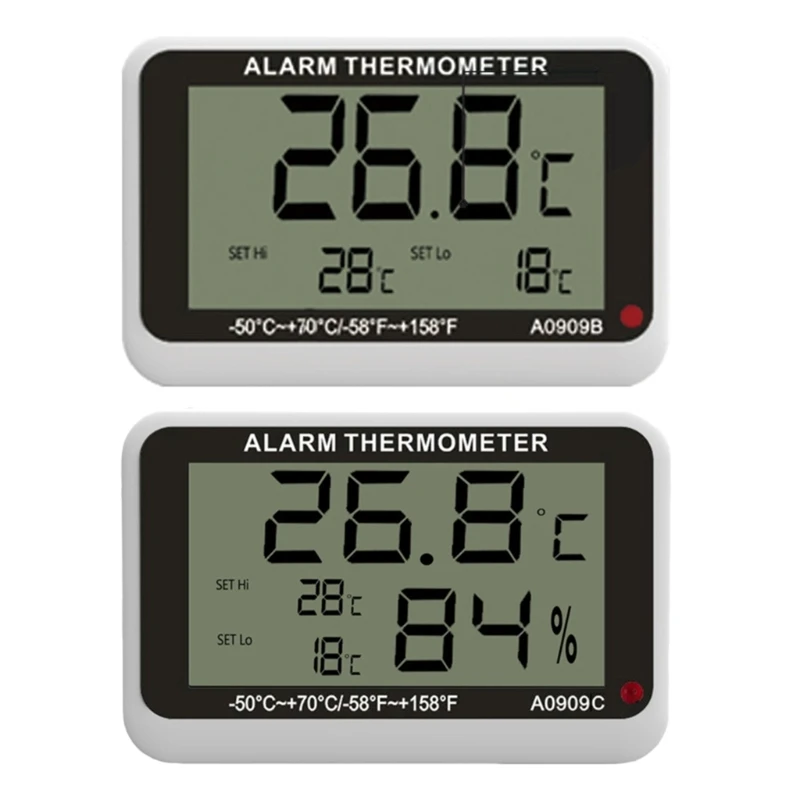Termometer Dalam Ruangan Digital LCD Higrometer Kelembaban Meter Alarm Meter Dropship