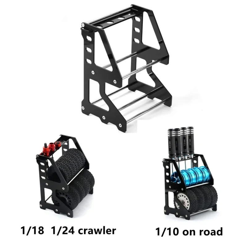 Soporte de herramientas para coche teledirigido, estante de almacenamiento de neumáticos para 1/10, 1/12, TT02, XV01, XV02, HSP94123, 1/18, 1/24, Crawler TRX4M, SCX24