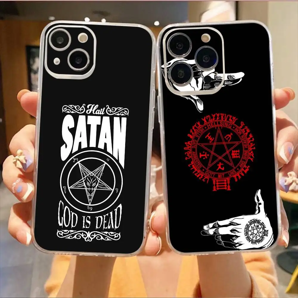 

Hail S-Satan Phone Case For iPhone17,16,15,14,13,12,11 Plus,Pro Max Soft Transparent Cover